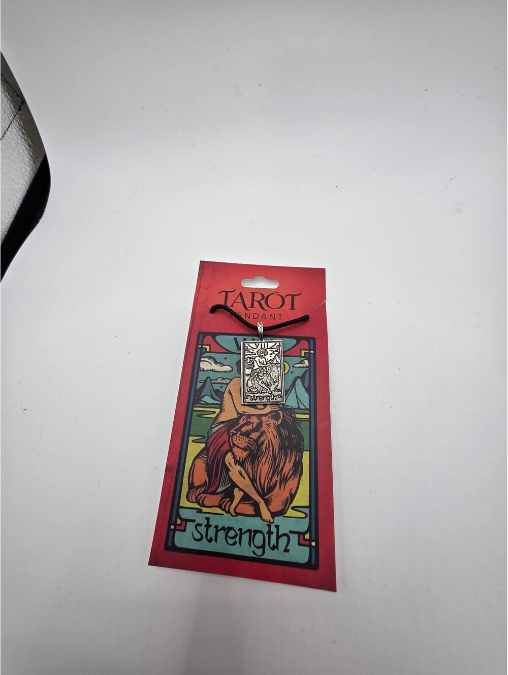 Paths of the Spirit Strength Tarot Card Pendant Necklace Silver Tone 2021